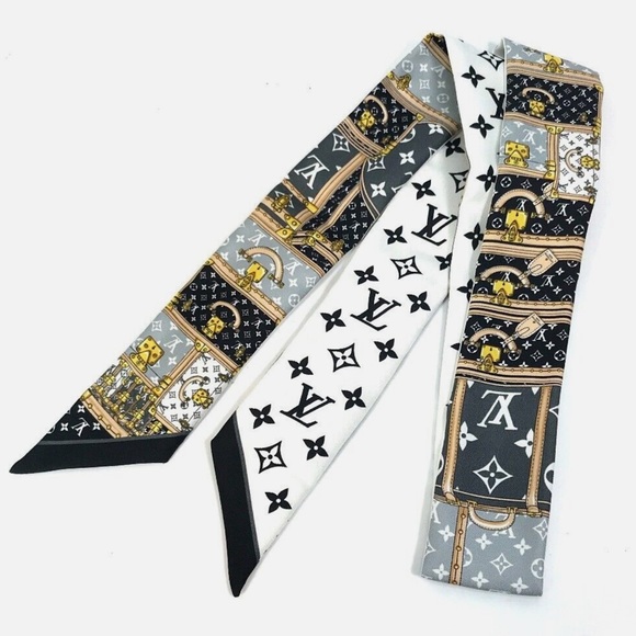 Authentic & New! LOUIS VUITTON Silk Monogram Let's Go BB Bandeau Black - Picture 7 of 16